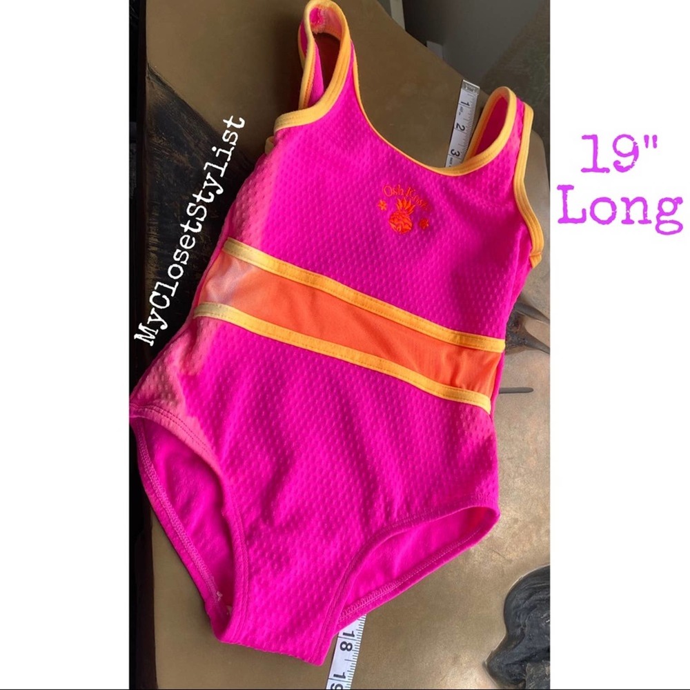 OshKosh B’Gosh Swimsuit 6x girls one piece neon pink FABRIC - Picture 8 of 9